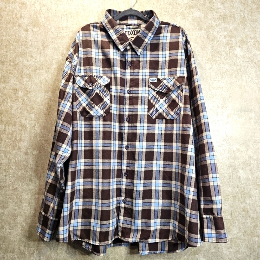Dixxon Se Racing Long Sleeve Button-Down Flannel Shirt NWOT